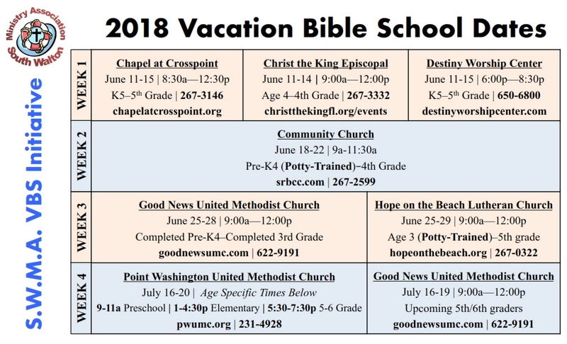 SWMA Announces 2018 Vacation Bible Schools
