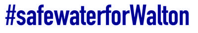 Safe Water For Walton Blue Font Logo