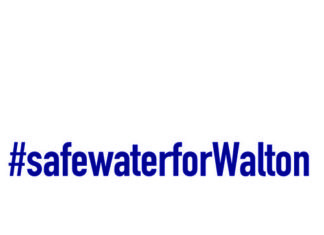 Safe Water For Walton Blue Font Logo