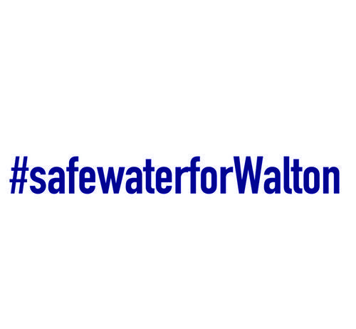 Safe Water For Walton Blue Font Logo