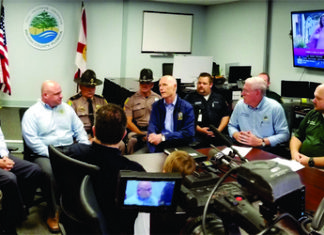 Goveror Rick Scott With Sheriff Michael Adkinson And The Walton County Emergency Management