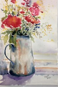 C Gray Pitcher Of Flowers