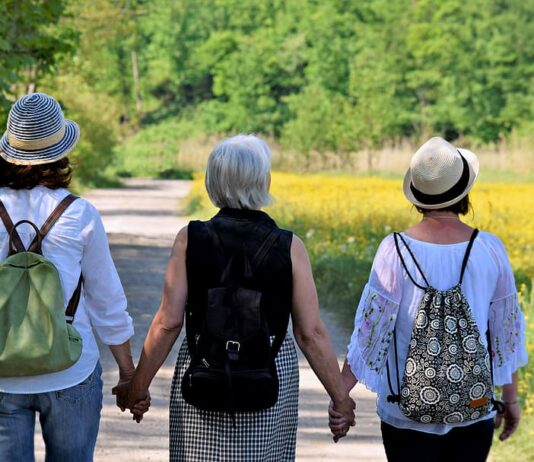 Women Girlfriends Nature Walk