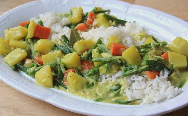 30AEats Recipe: Indian Stew with Yukon Gold Potatoes,  Vidalia Onion and Spring Vegetables