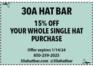 Sowal Life 2023 Dec Coupons 30a Hat Bar