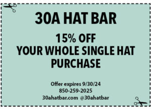 Sowal Life 2024 Aug Coupons 30a Hat Bar