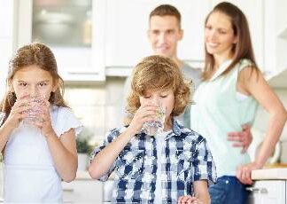 Family Drinking Water