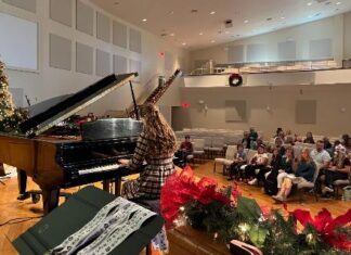 Harper At Piano On Stage Touched Up