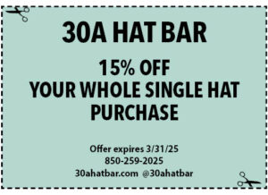 South Walton Life Coupons 2025 March 30a Hat Bar