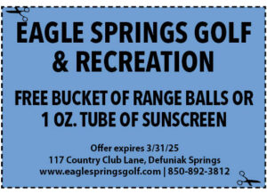 South Walton Life Coupons 2025 March Eagle Springs Golf