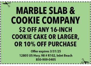 South Walton Life Coupons 2025 March Marble Slab